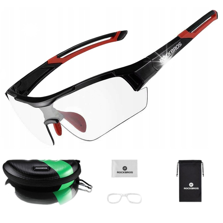 Ochelari sportivi Rockbros fotochromici, cu filtru UV 400, set complet, 35g