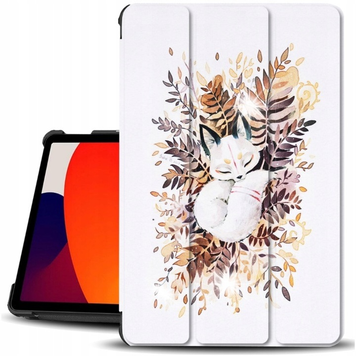 Husa tableta Xiaomi Redmi Pad SE 11", Supero, Sleeping Fox, protectie maxima, design elegant