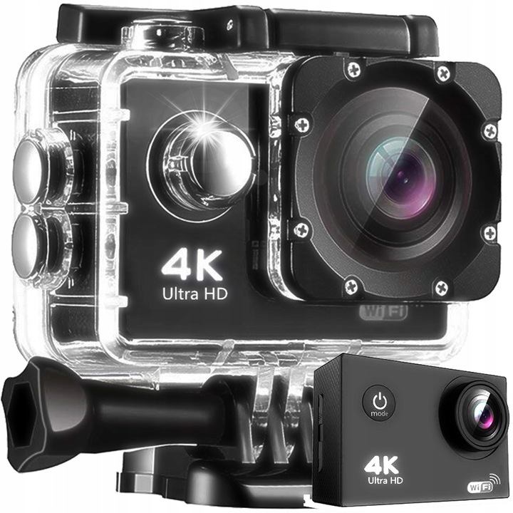 Camera sport DRMZ Full HD, WiFi, rezistenta la apa, 170° unghi, negru