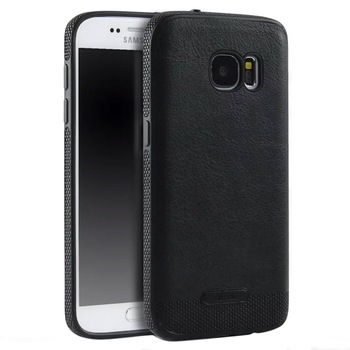 Husa Samsung Galaxy S7, Leather, Negru Husa Samsung Galaxy S7, Leather, Negru