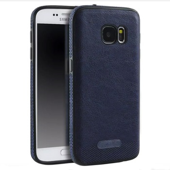 Husa de protectie Samsung Galaxy S6 Edge, Leather, Dark Blue
