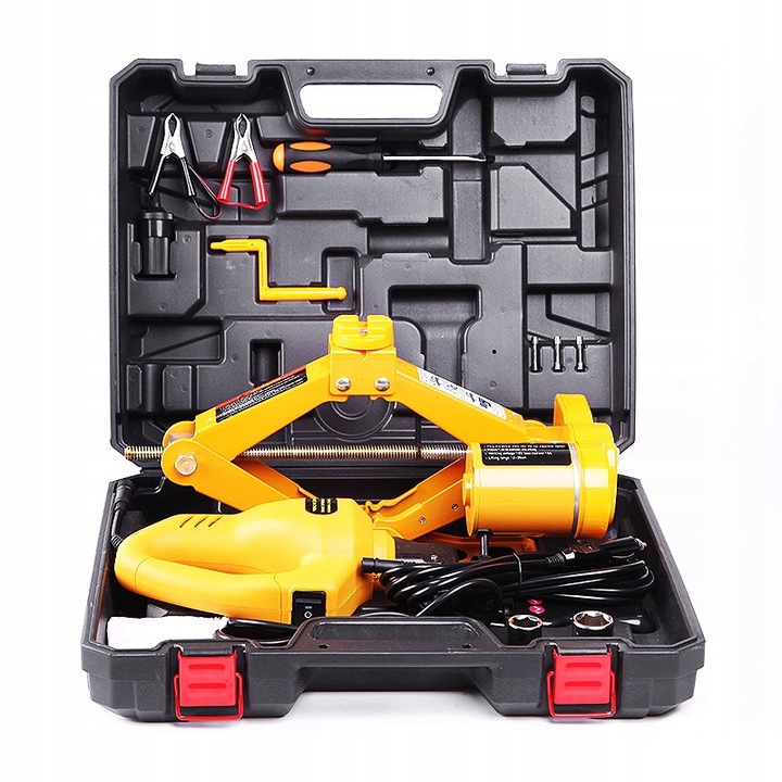 Set ridicator auto electric 2 tone, Heckermann, cu cheie automata, 12V, 4m cablu, 23cm inaltime ajustabila, valiza inclusa