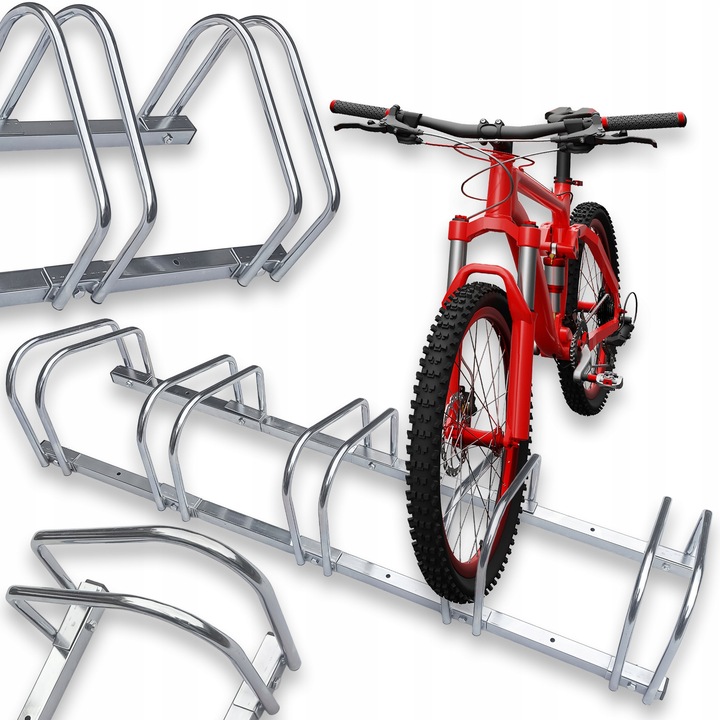 Стойка за съхранение на велосипеди Heckermann, 5 места, поцинкована стомана, устойчива на атмосферни влияния