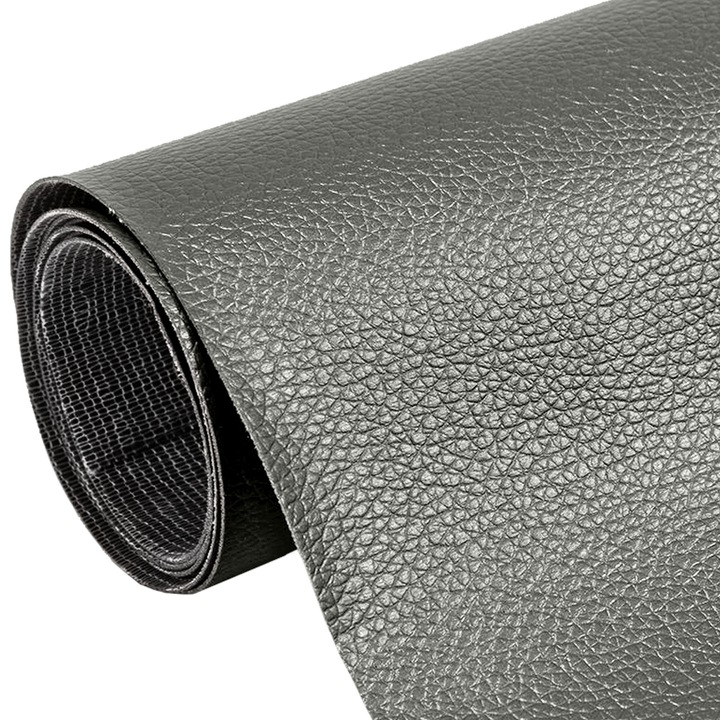 Rola autoadeziva din piele ecologica Heckermann, 50x137cm, gri deschis, 0,5mm