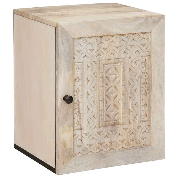 Комплект мебели за баня vidaXL, шкаф с врата, инжeнерно дърво, 38x33x48 см, цвят: бяло