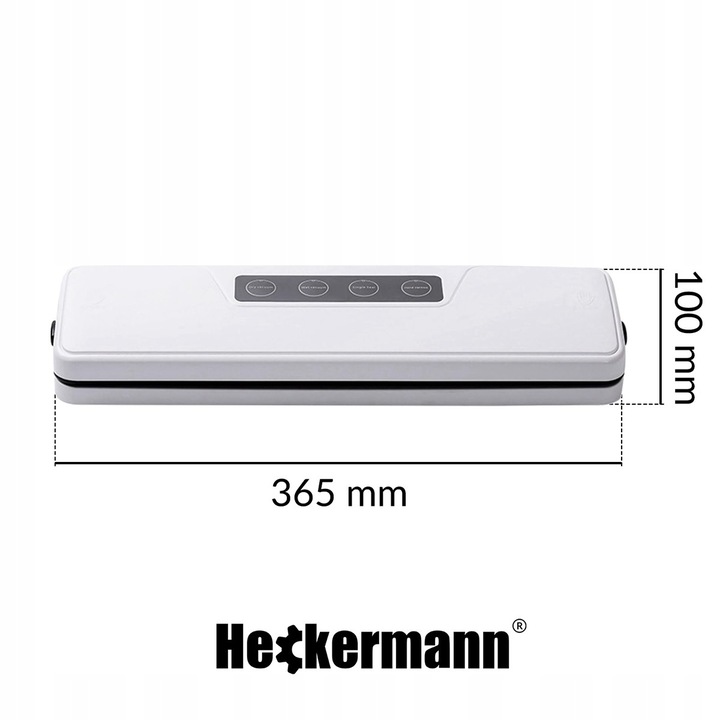 Vákuumcsomagoló, Heckermann GM-77, 150W, fehér, 10 db 24,5x16,5 cm-es zacskóval és 28x600 cm-es fóliával