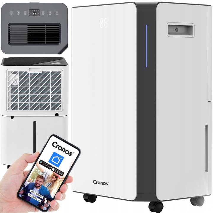 Párátlanító Cronos 20L/24h, WiFi, időzítő, 2 az 1-ben, 495x305x235mm, fehér
