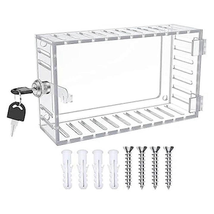 Termosztát védődoboz, átlátszó, 20x12x5.7cm, kulccsal