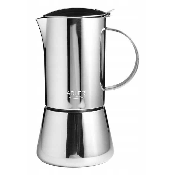 Adler kávéfőző tűzhelyre, 350ml, rozsdamentes acél, 14x11x20,3cm