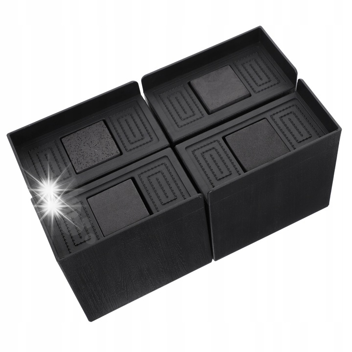 Set 4 suporturi pentru picioare, negru, 12,30x12,00x6,50cm