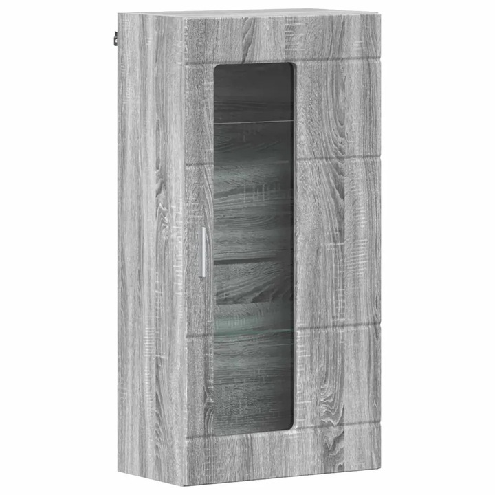 Sifonier VidaXL, design modern, mare capacitate de stocare, gri stejar sonoma, 55x29x100cm