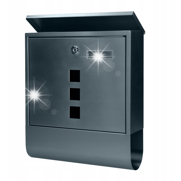 Skrzynka postala Virone HAITI, antracit, 305x335x95mm, cu gazetnik si vizitator