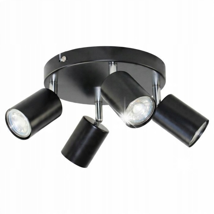 Плафонна лампа Adviti, модел AD-OP-6246BGU10, 3x50W, черна, размери 20x14cm, монтаж на стена или таван