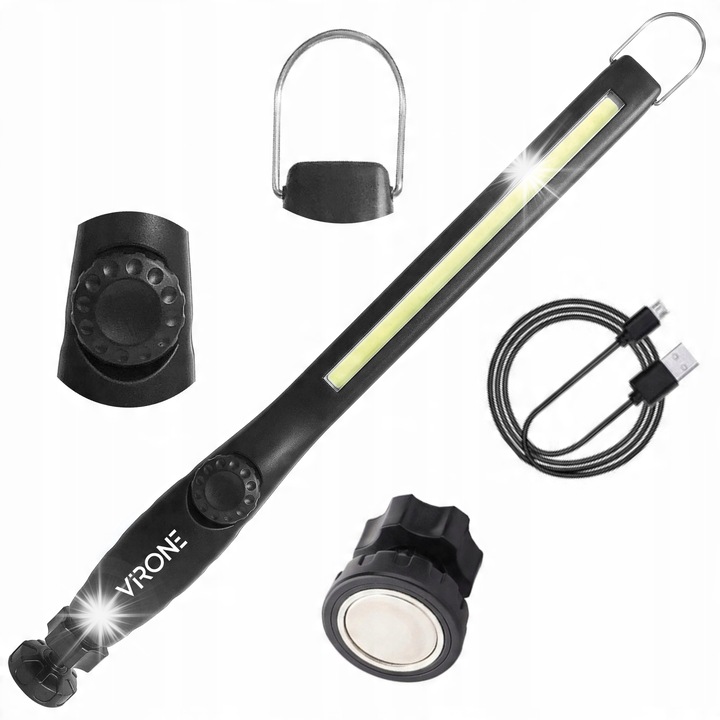 Lanterna Virone WL-1 LED 10W, 400lm, acumulator 2000mAh, 375x26x35mm