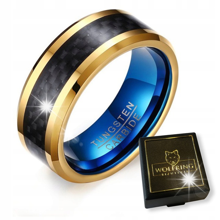 Verigheta, WOLFRING, rezistenta la apa, negru/auriu, 19EU