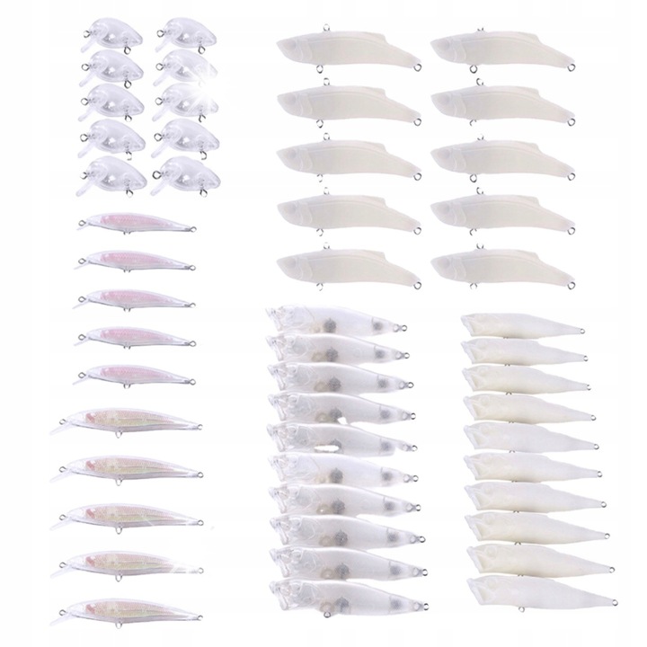 Momeli artificiale, ITIMPORT, 50 bucati, transparent/alb