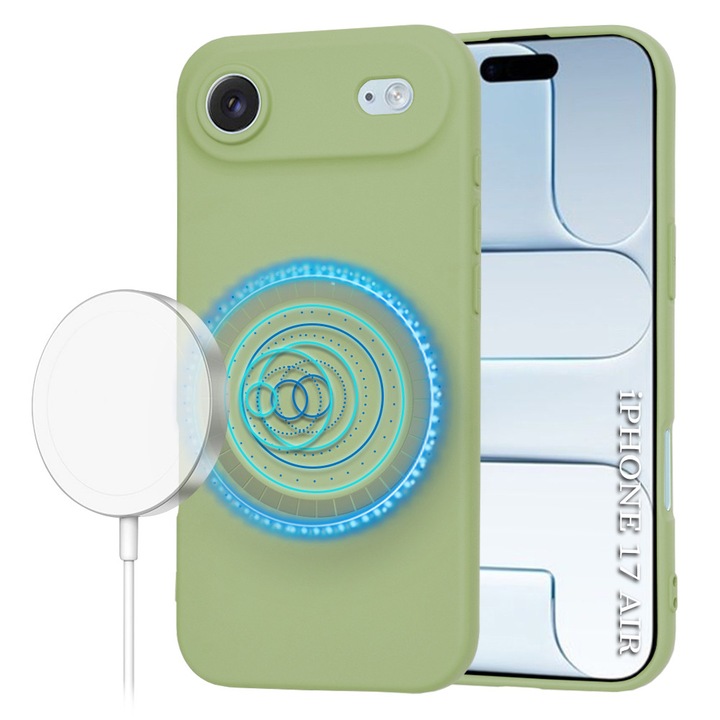 Husa pentru iPhone 17 Air, Silicon SoftFlex, Techsuit, Verde