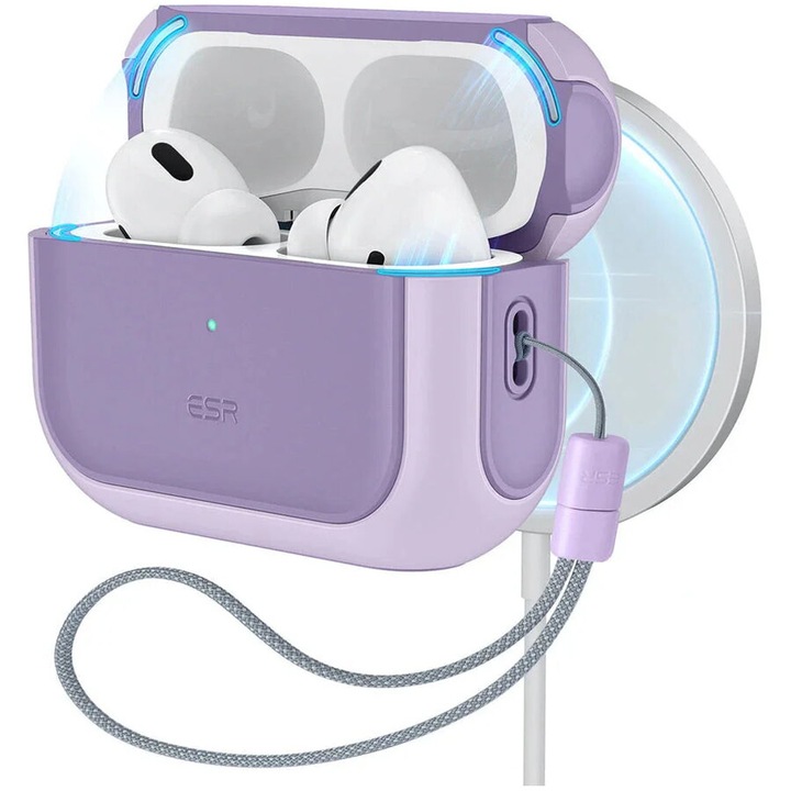 Carcasa ESR Orbit HaloLock compatibila cu Apple AirPods Pro 3, Violet