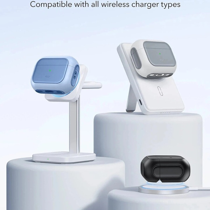 Carcasă pentru telefon ESR AirPods Pro 3 - Orbit Hybrid HaloLock, albastru pudrat, TPU