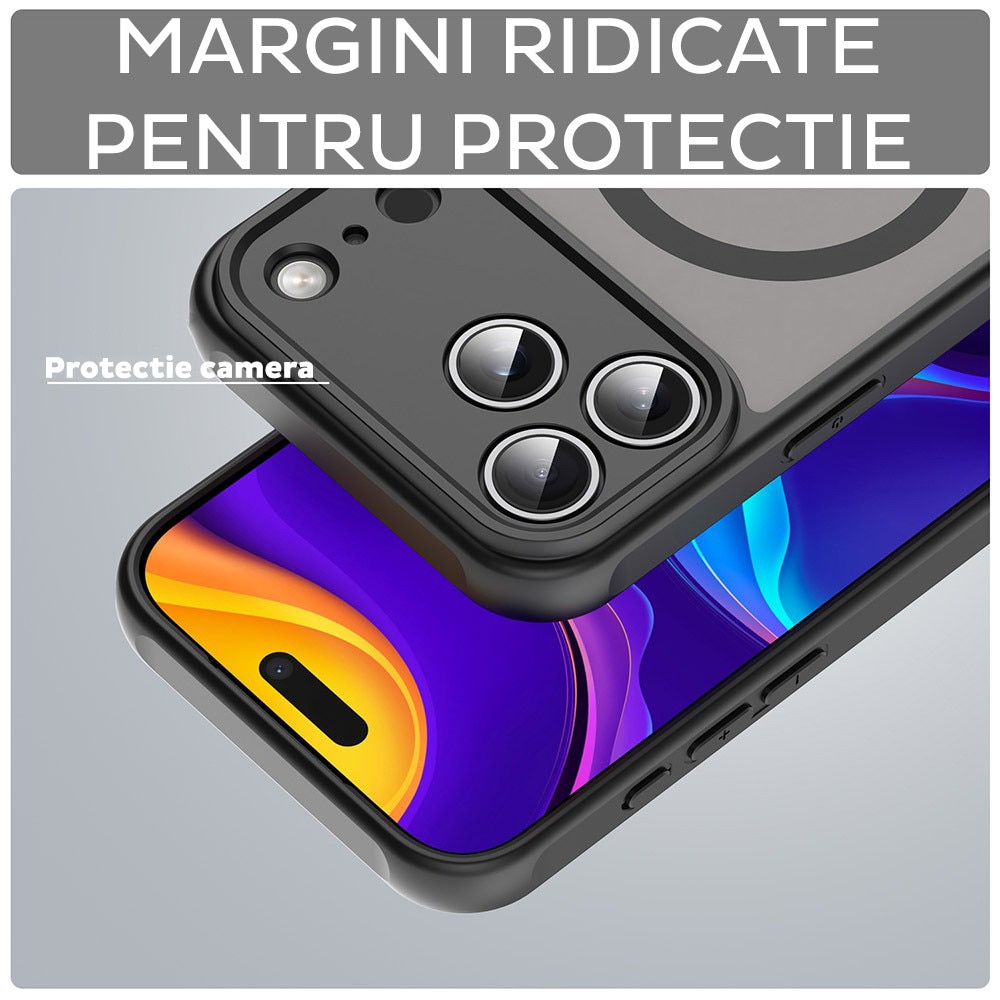 Husa pentru Honor 600 Daden® HaloFrost, MagSafe, Antisoc, Calitate Premium, Negru