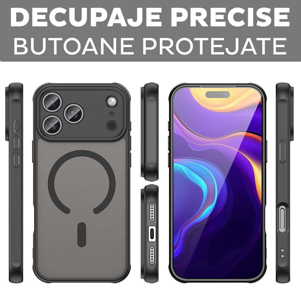 Husa pentru Honor 600 Daden® HaloFrost, MagSafe, Antisoc, Calitate Premium, Negru