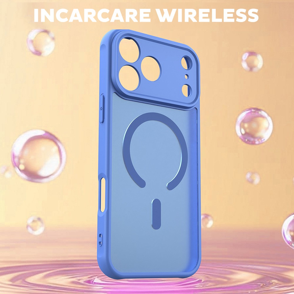 Husa pentru Apple iPhone 17 Pro Daden® HaloFrost II, MagSafe, Antisoc, Incarcare wireless, Calitate Premium, Albastru deschis