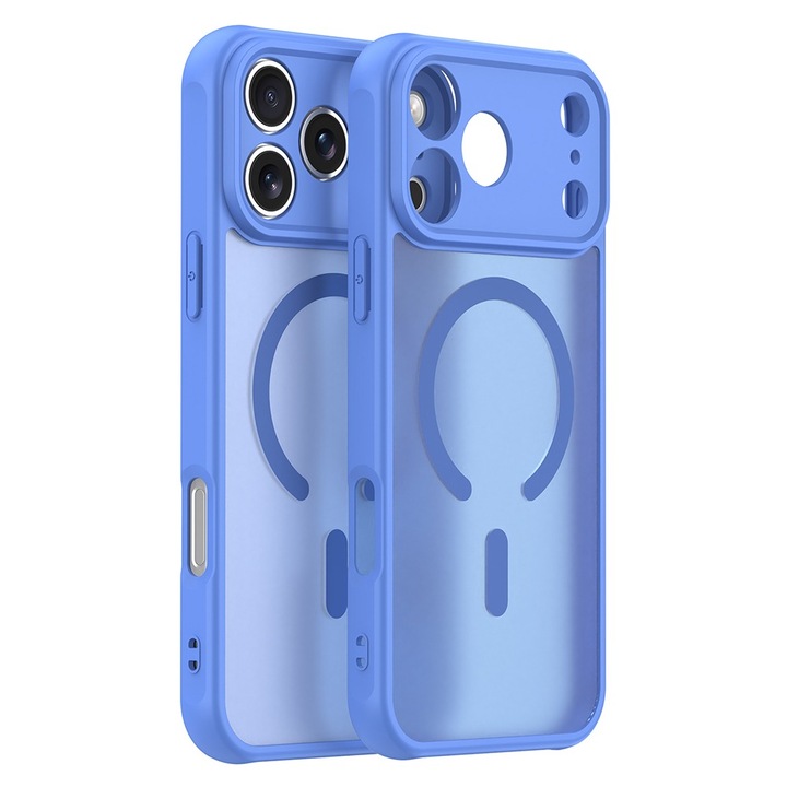 Husa pentru Apple iPhone 17 Pro Daden® HaloFrost II, MagSafe, Antisoc, Incarcare wireless, Calitate Premium, Albastru deschis