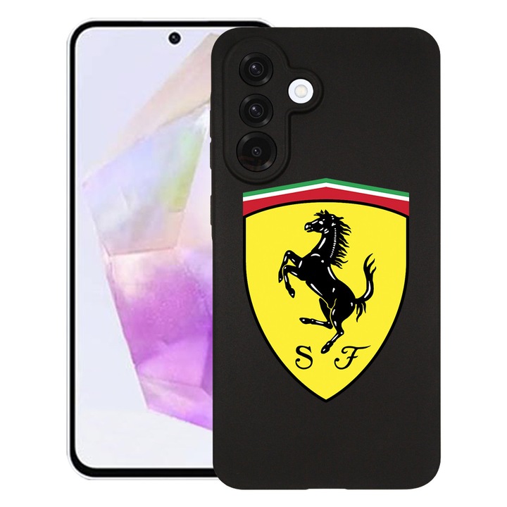 Husă BestCase pentru Samsung Galaxy S25 FE, TPU mat ultra slim, design Ferrari, protecție cameră