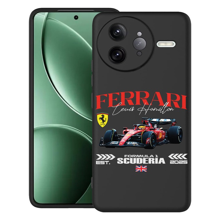 Husă pentru telefon, BestCase, design Ferrari Scuderia, TPU mat, ultra slim, neagră, pentru Poco F7 Ultra