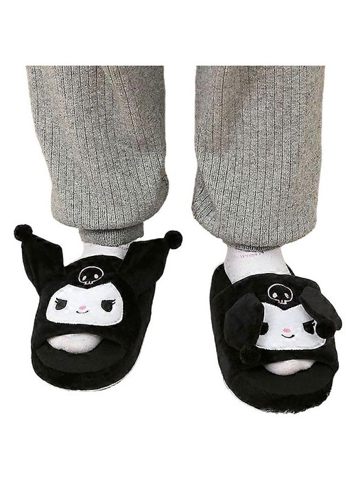 Papuci de interior unisex, Model, Kuromi, Bumbac, Negru, 36-40 EU