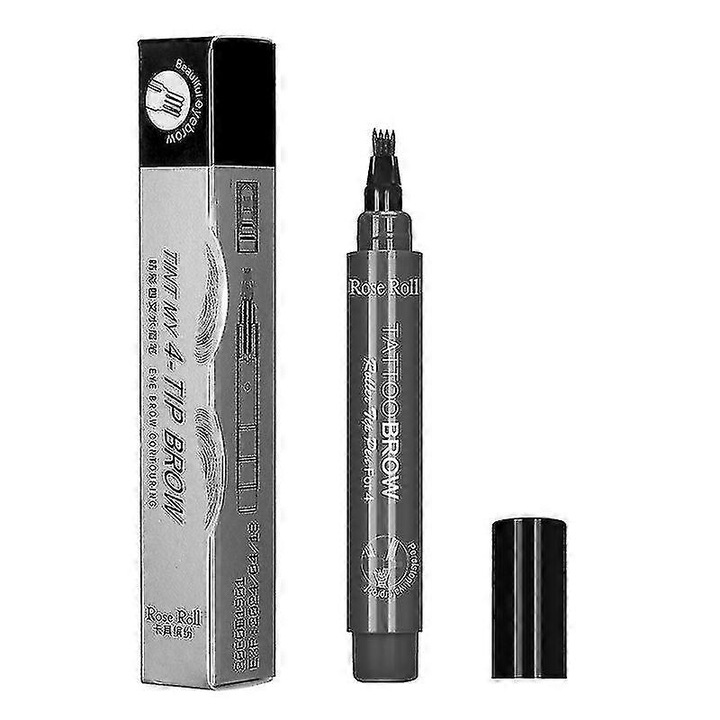 Creion pentru barba, conturare naturala, set, gri inchis, 120x20x20mm