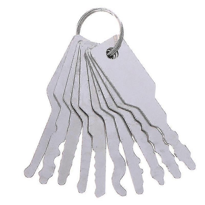 Set 10 Chei Jiggler din Otel Inoxidabil pentru Deschiderea Masinilor, Argintii