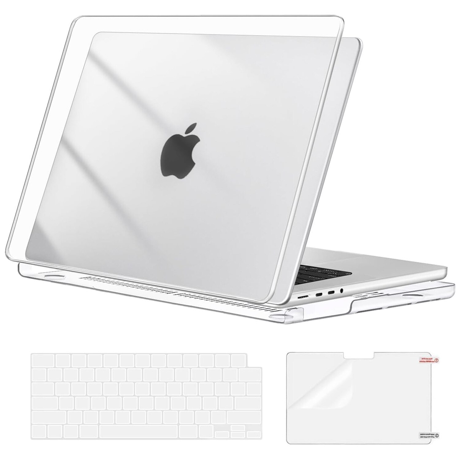 Husa laptop, Crystal Clear, 16 inch, plastic, cu protectie pentru tastatura si film pentru ecran