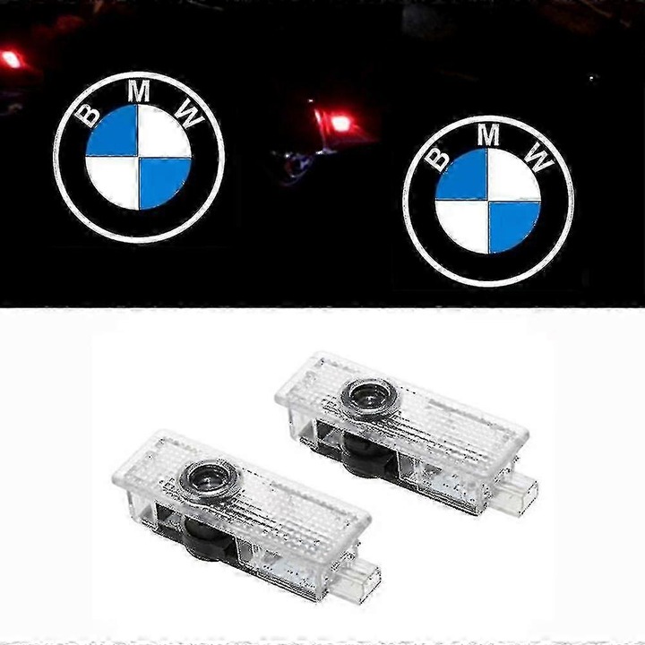 2x LED projektor készlet autóajtóhoz, 6500K, ABS, DC12V-24V