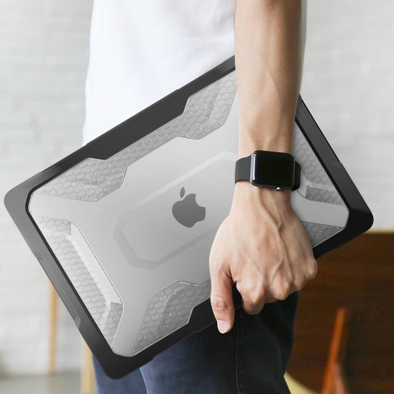 Carcasa pentru MacBook Pro 13", Unicorn Beetle, transparenta cu design fagure, 2 piese, neagra