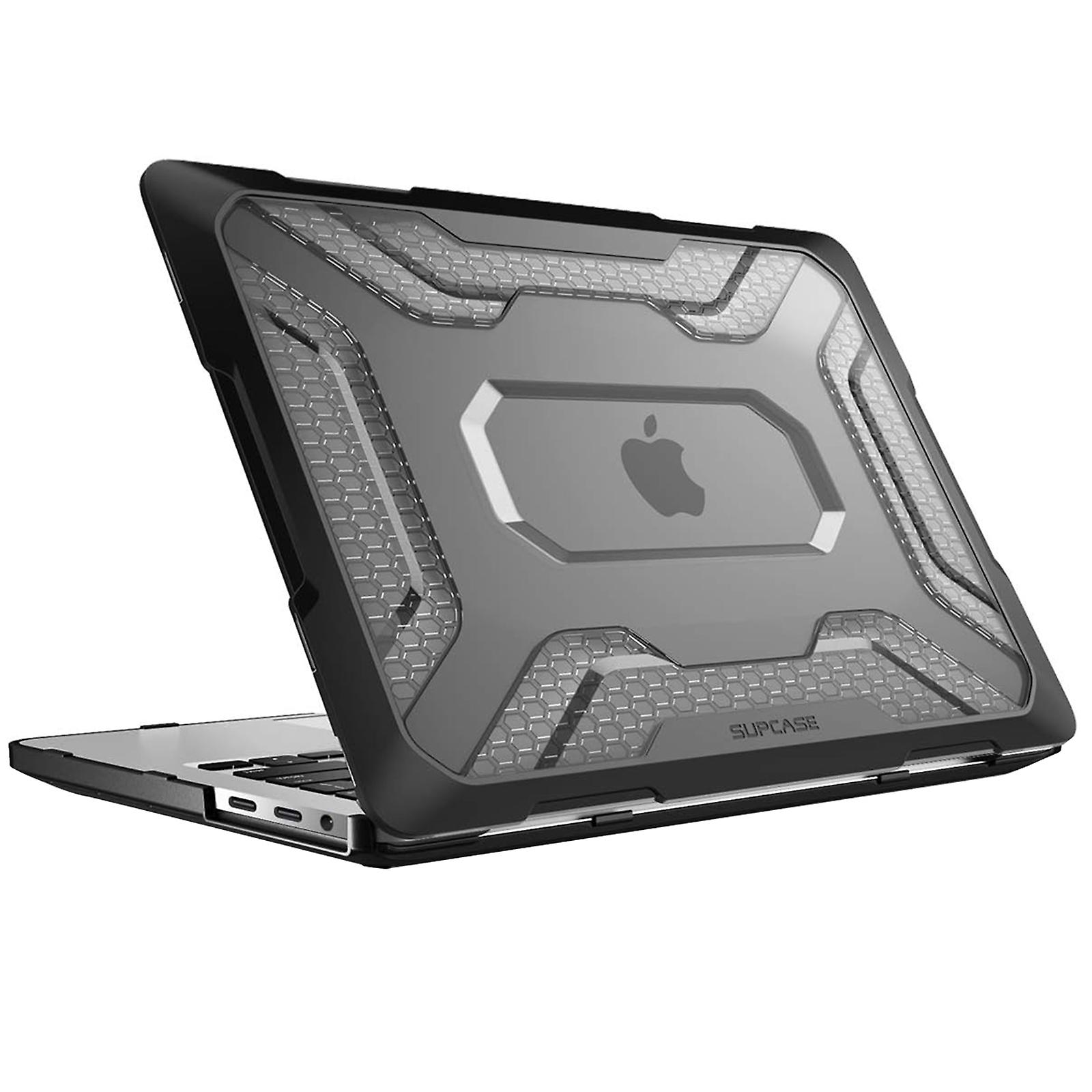 Carcasa pentru MacBook Pro 13", Unicorn Beetle, transparenta cu design fagure, 2 piese, neagra
