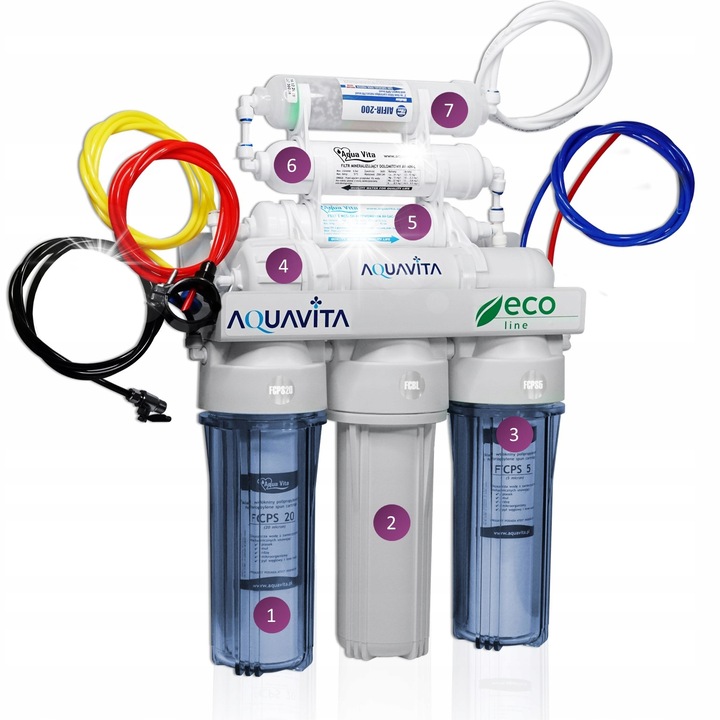 Система за филтриране на вода RO7 Aqua Vita, 7 етапа, 12L, с 3 комплекта филтри и минерализатор