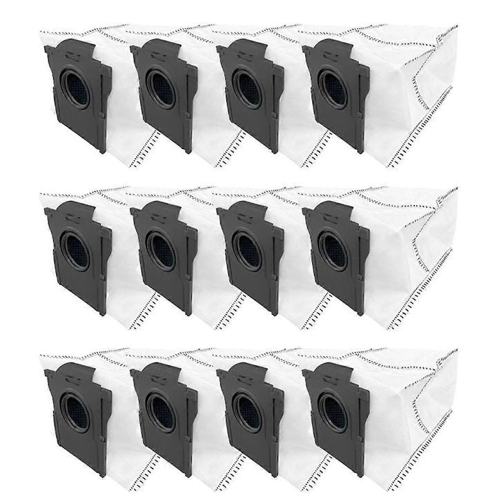 Set 12 saci de praf pentru aspirator, compatibili cu L10s Plus, L10s Pro, X30 Ultra, X30 Pro, S30 Pro, X40 Ultra, X40 Pro, material textil netesut