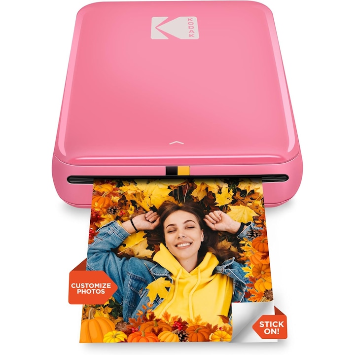 Imprimanta foto instant Kodak Step, 5 x 7.5 cm, bluetooth, Roz