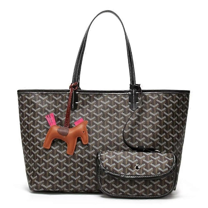 Geanta de umar pentru femei, set 2 piese, capacitate mare, 37x14x26cm