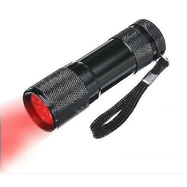 Lanterna cu LED rosu, 670nm, design antiderapant, impermeabil, dimensiuni 96x28mm