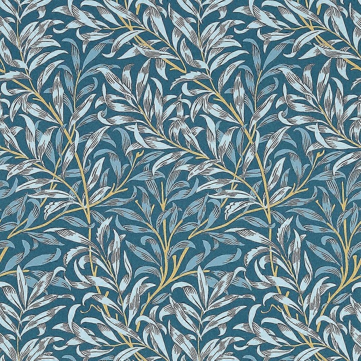 Tapéta William Morris Willow Boughs, kékeszöld, 10m x 0.53m