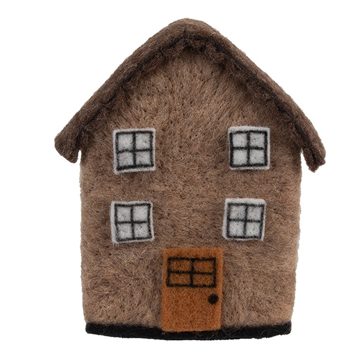 Karácsonyi textil mézeskalács házikó 12x7x14 cm
