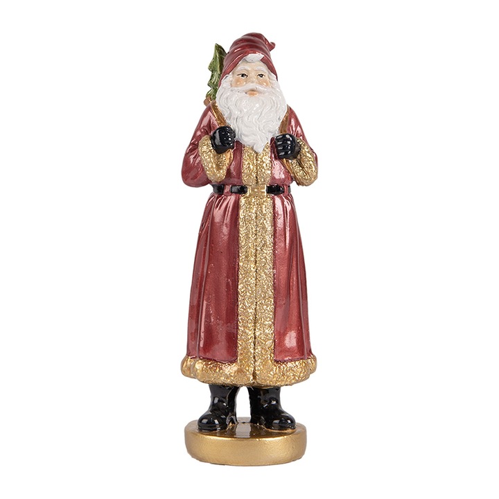 Többszínű polirezin Mikulás figura 6x5x15 cm