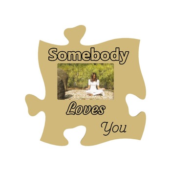 Rama foto tip puzzle, 10x15, ocru, personalizata, Somebody Loves You Rama foto tip puzzle, 10x15, ocru, personalizata, Somebody Loves You