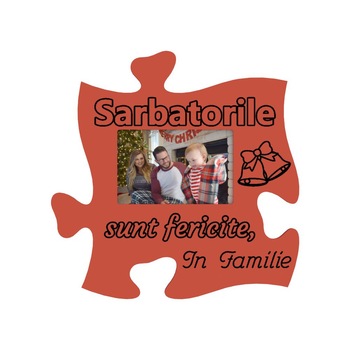 Rama foto tip puzzle, 10x15, rosu, personalizata, Sarbatorile sunt fericite in familie Rama foto tip puzzle, 10x15, rosu, personalizata, Sarbatorile sunt fericite in familie