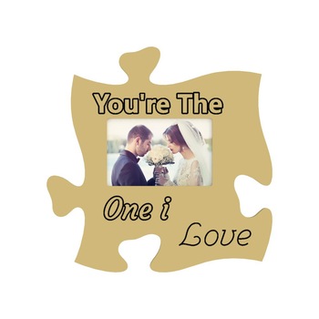 Rama foto tip puzzle, 10x15, ocru, personalizata, You're The One I Love Rama foto tip puzzle, 10x15, ocru, personalizata, You're The One I Love