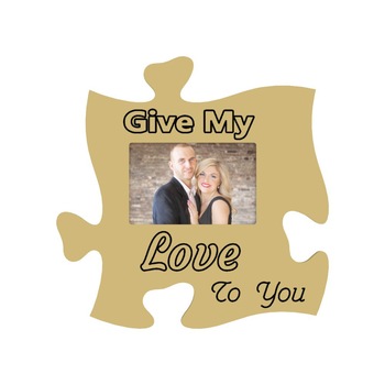 Rama foto tip puzzle, 10x15, ocru, personalizata, Give My Love To You Rama foto tip puzzle, 10x15, ocru, personalizata, Give My Love To You
