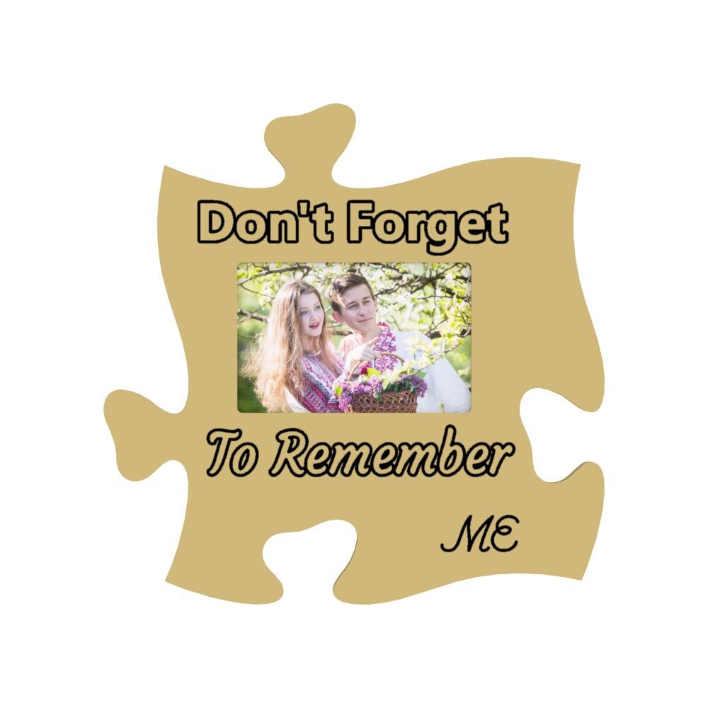 Rama foto tip puzzle, 10x15, ocru, personalizata, Don't Forget To Remember Me