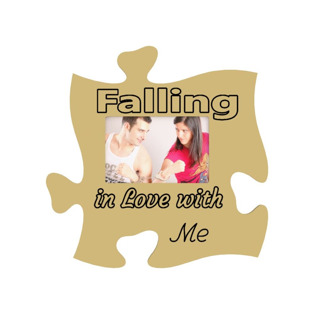 Rama foto tip puzzle, 10x15, ocru, personalizata, Falling in Love with Me